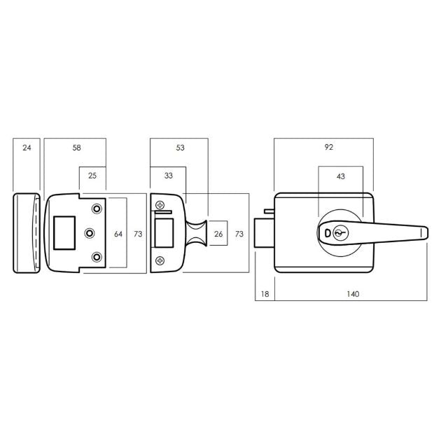 Lockwood 001 Double Cylinder Deadlatch Lever with Open In Strike Chrome Plate