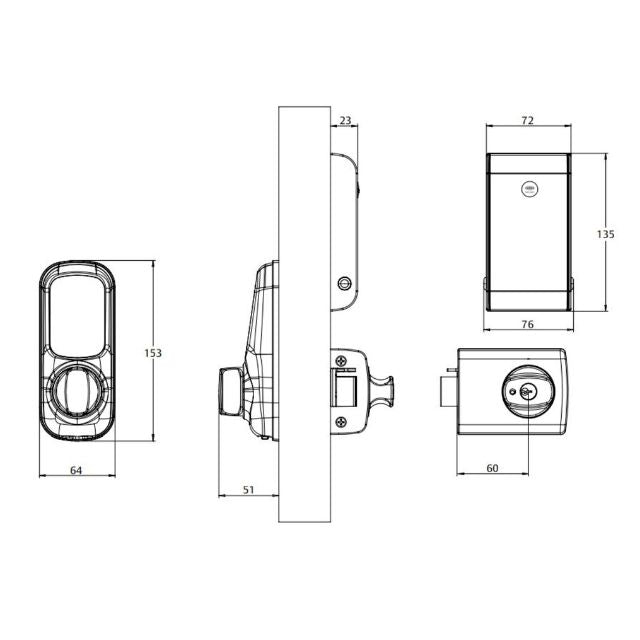 Lockwood 001 Touch Plus Smart Deadlatch Chrome Plate
