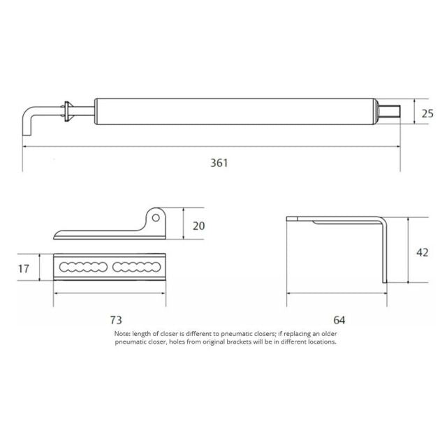 Lockwood Hydraulic Screen Door Closer Black