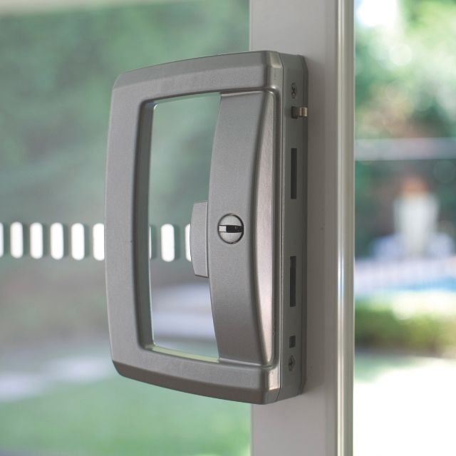 Lockwood Onyx Dual Handed Patio Sliding Door Lock - Silver