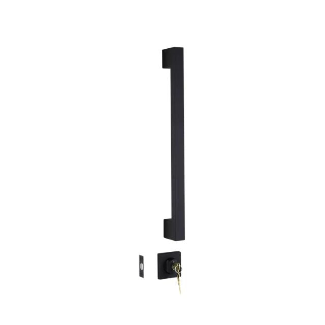 Interior Key Lockwood Paradigm Pull Handle Lockset - Double Cylinder Deadbolt Matte Black 005/DPHBMBK - The Blue Space