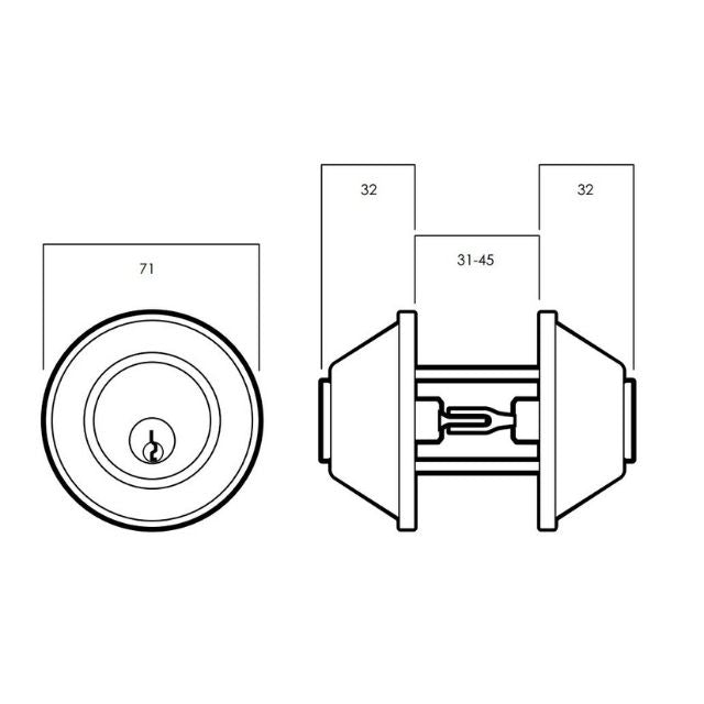 Lockwood Symmetry 7107 Double Cylinder Deadbolt Matte Black