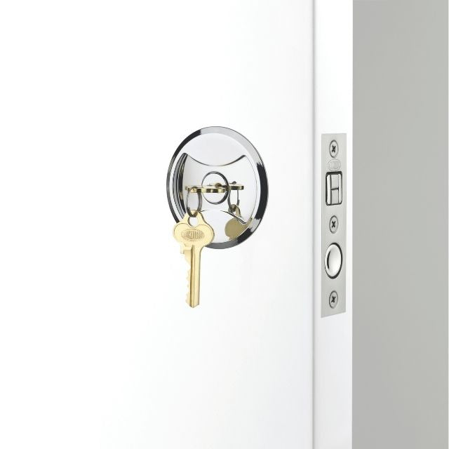 Lifestyle Lockwood Symmetry Round Cavity Sliding Door Entrance Set Chrome Plate Dp 7444CPDP - The Blue Space