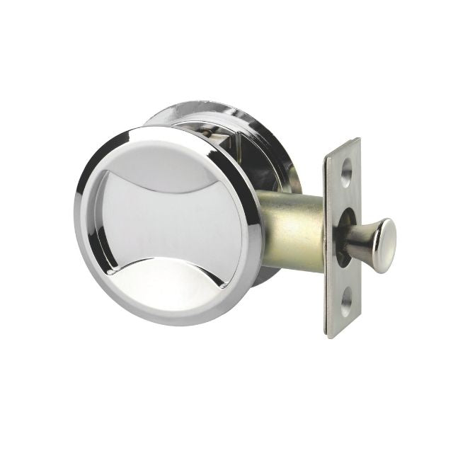 Lockwood Symmetry Round Cavity Sliding Door Passage Set Chrome Plate Dp