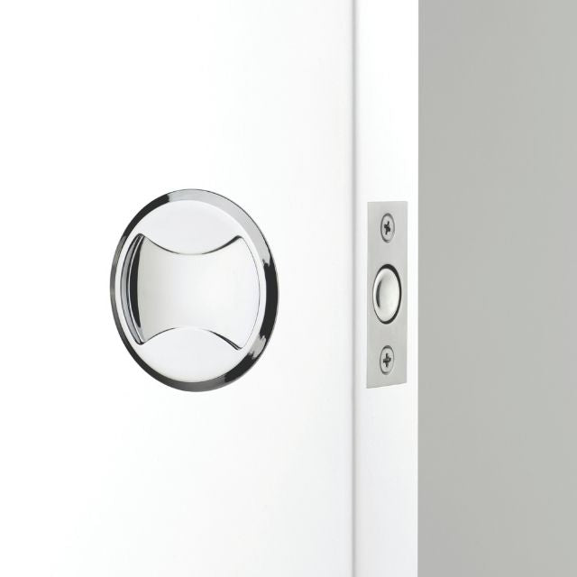 Lockwood Symmetry Round Cavity Sliding Door Passage Set Chrome Plate Dp