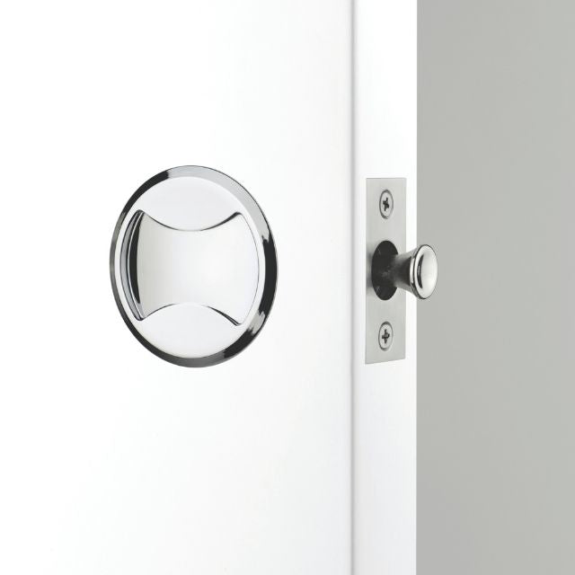Lockwood Symmetry Round Cavity Sliding Door Passage Set Chrome Plate  Dp
