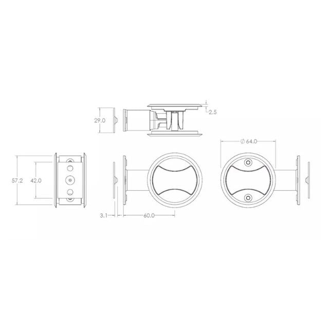Lockwood Symmetry Round Cavity Sliding Door Passage Set Matte Black  Dp