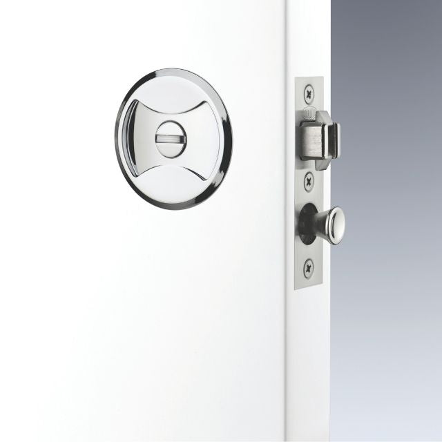 Lockwood Symmetry Round Cavity Sliding Door Privacy Set Chrome Plate Dp