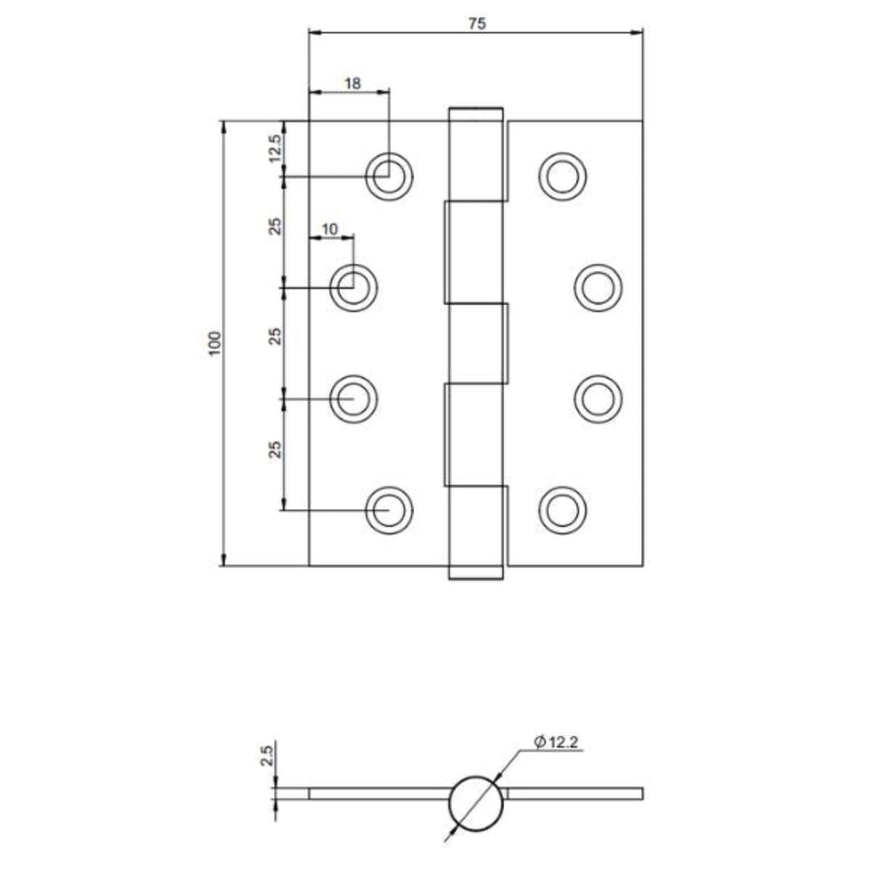 Lockwood Vivid 100mm Hinge Satin Bronze