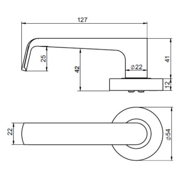 Lockwood Vivid V1 Passage Lever Door Handle Set Round Rose Satin Brass