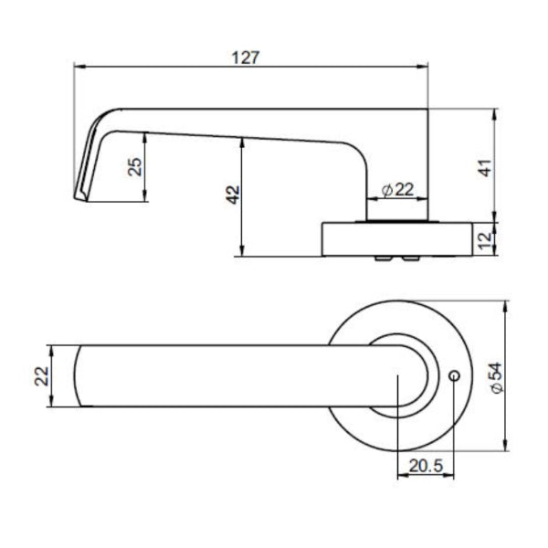 Lockwood Vivid V1 Privacy Lever Door Handle Set Round Rose Satin Brass