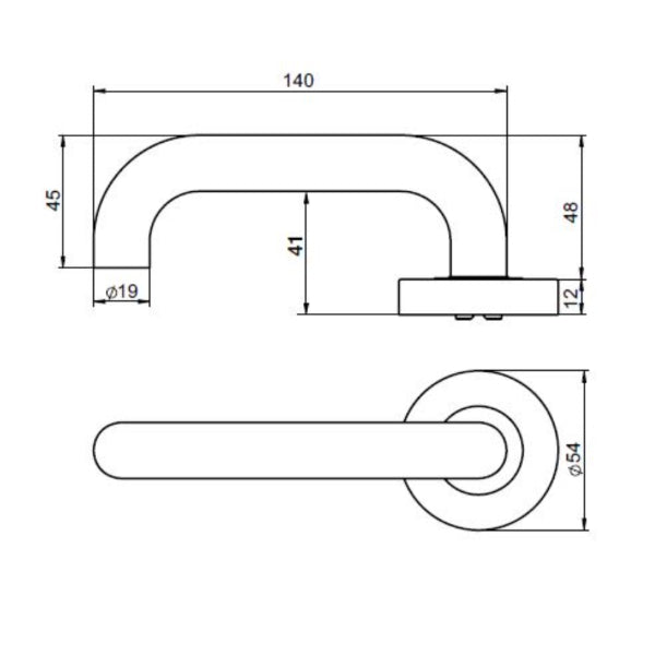 Lockwood Vivid V2 Dummy Lever Door Handle Round Rose Satin Brass