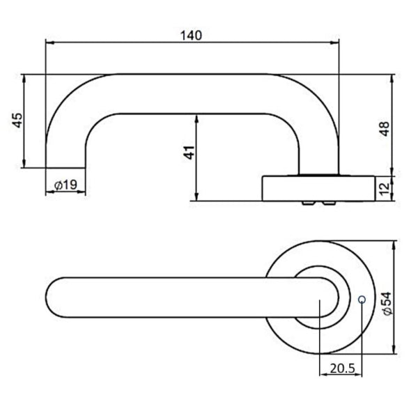 Lockwood Vivid V2 Privacy Lever Door Handle Set Round Rose Satin Brass