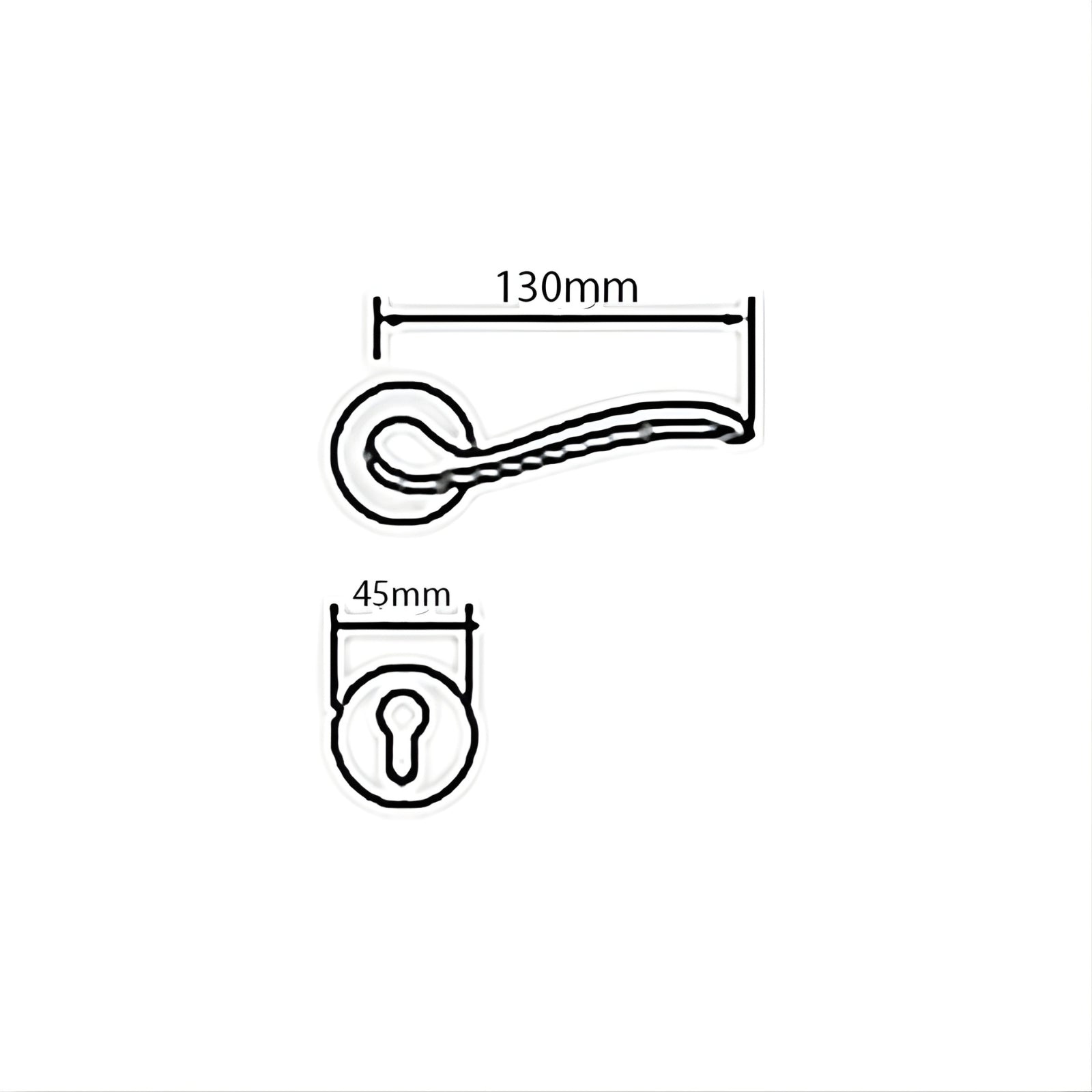 Technical Drawing Manital Tosca Privacy Door Handle Set Polished Chrome MAN-TSPF-CRO-CP - The Blue Space