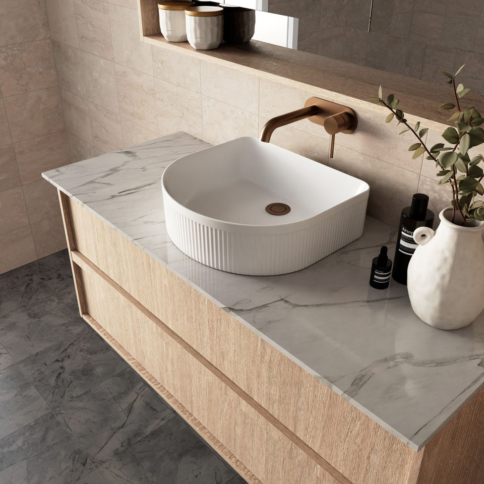 Marquis Marlo Wall Hung Vanity with Caesarstone, Vasari or Dekton Top