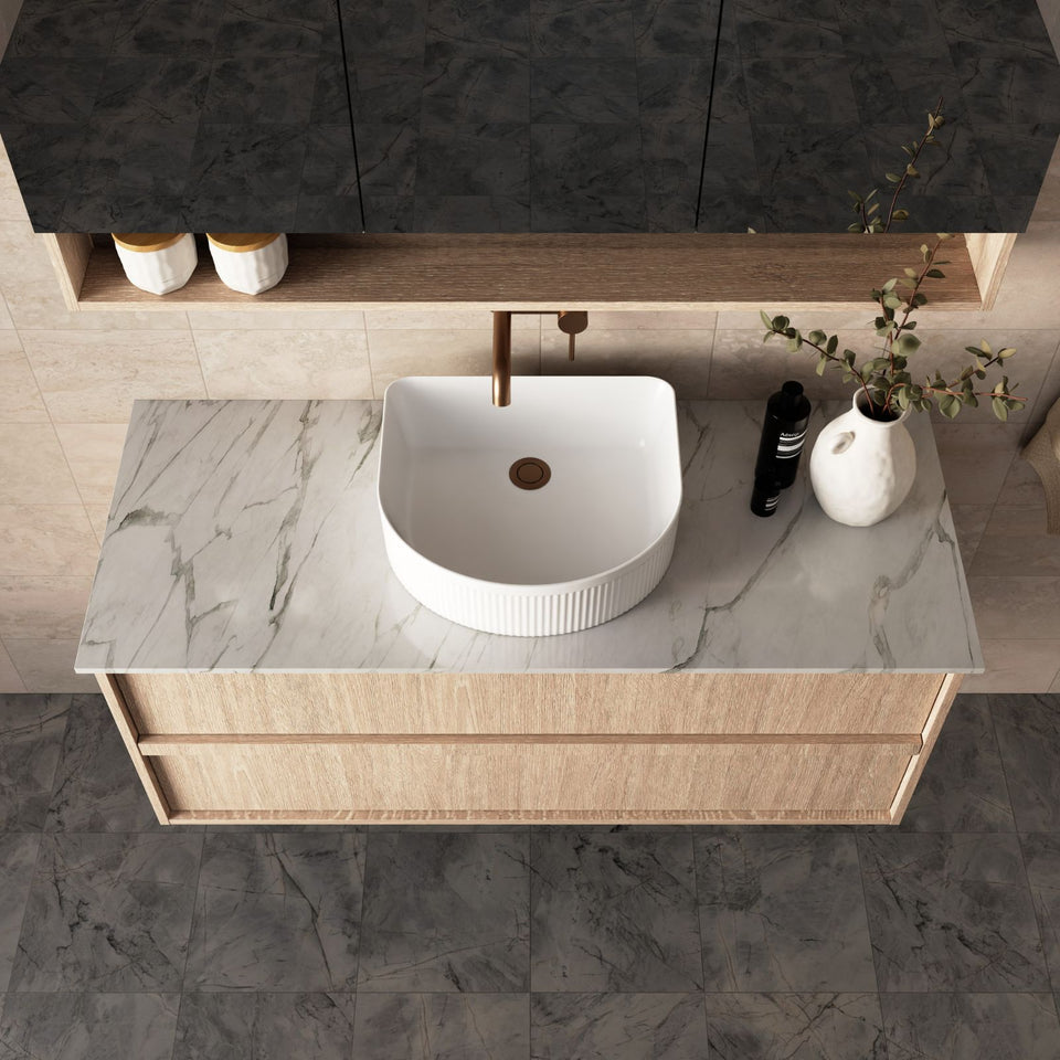Marquis Marlo Wall Hung Vanity with Caesarstone, Vasari or Dekton Top