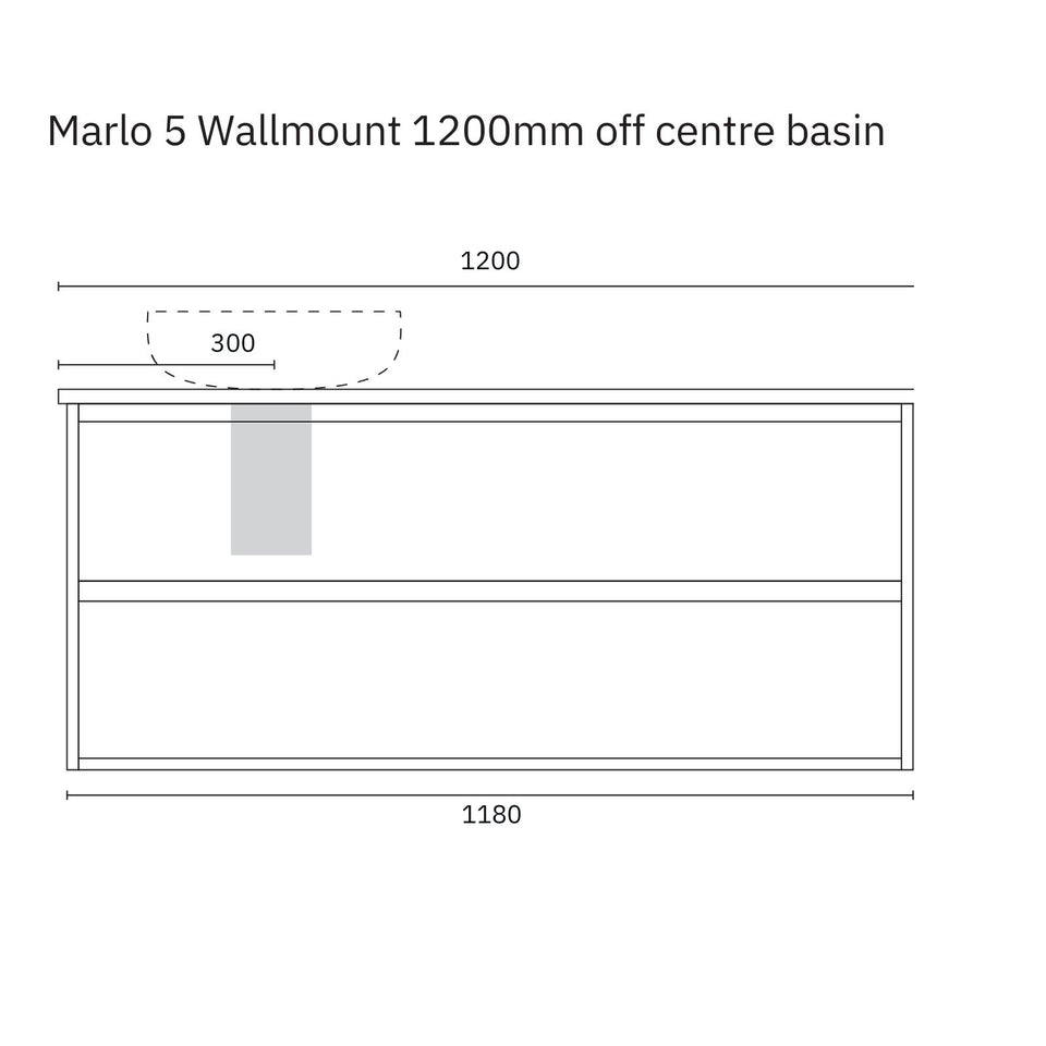 Marquis Marlo Wall Hung Vanity with Caesarstone, Vasari or Dekton Top