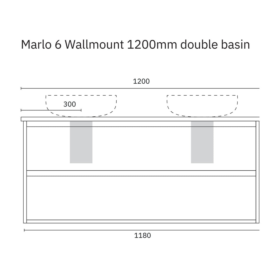 Marquis Marlo Wall Hung Vanity with Caesarstone, Vasari or Dekton Top