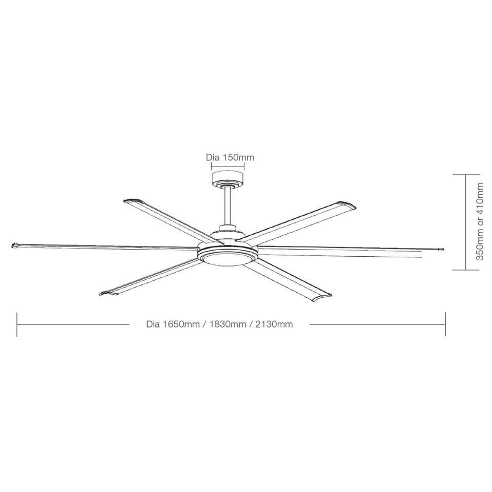Martec Albatross II 1830mm DC Ceiling Fan with Light Matte White