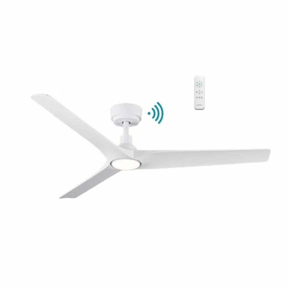 Martec Cordoba 1320mm DC Ceiling Fan with 15W LED Light Matte White