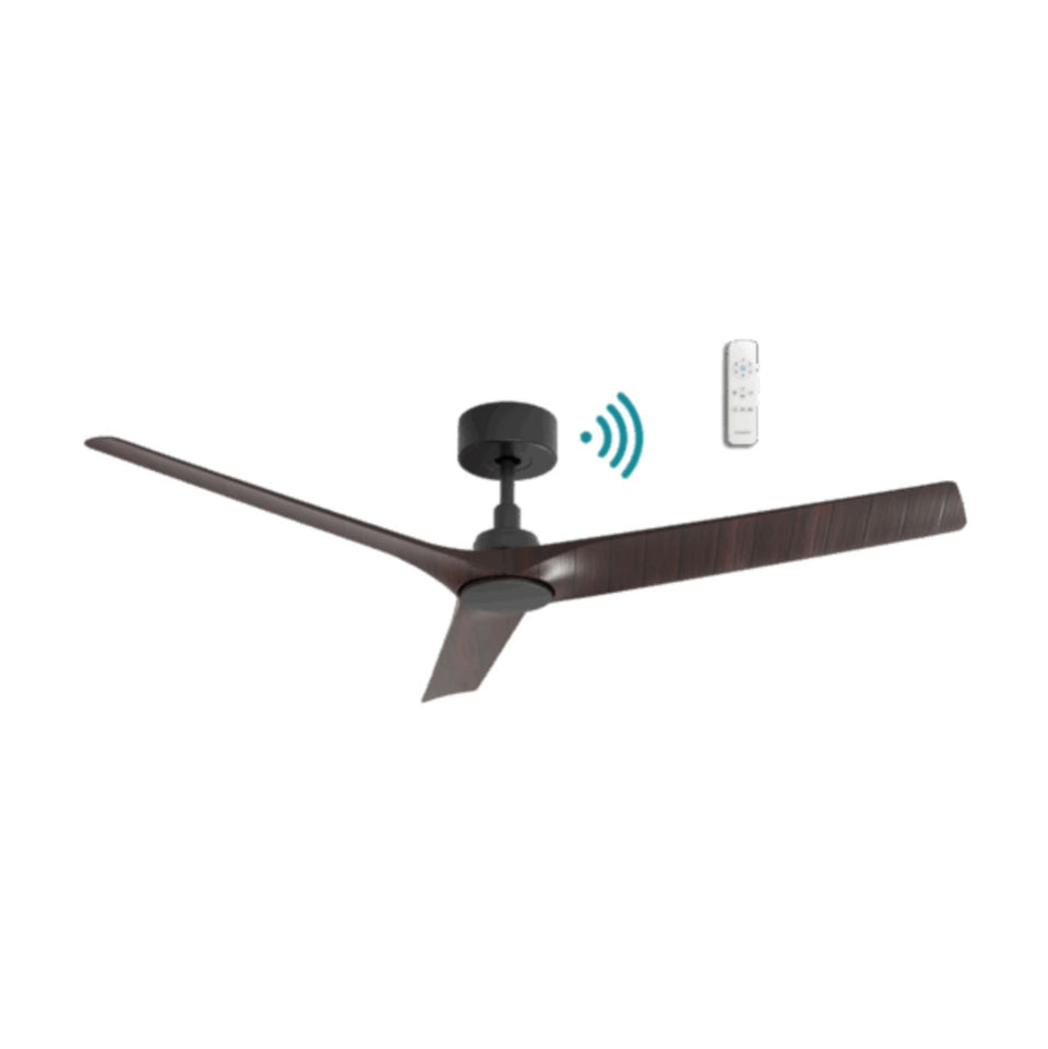 Martec Cordoba 1320mm DC Ceiling Fan Matte Black/Walnut