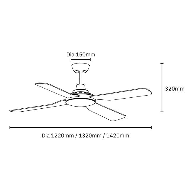 Martec Discovery II 1220mm Ceiling Fan White