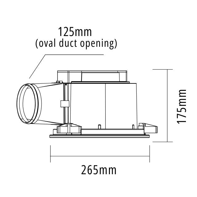 Martec Flow Square 265mm Exhaust Fan White
