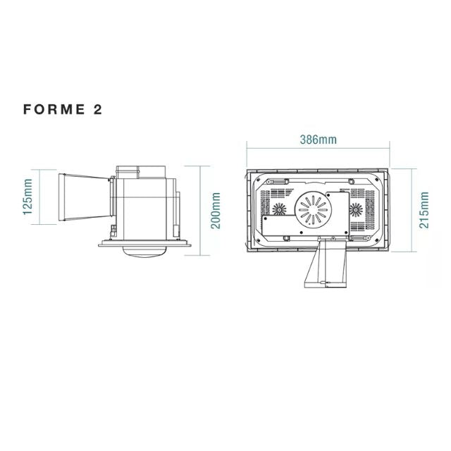 Martec Forme 2 Heat 3 in 1 Bathroom Heater Exhaust Fan with LED Downlight White