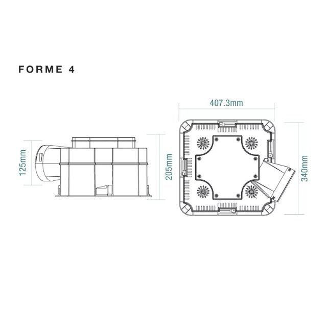 Martec Forme 4 Heat 3 in 1 Bathroom Heater Exhaust Fan with LED Downlight White