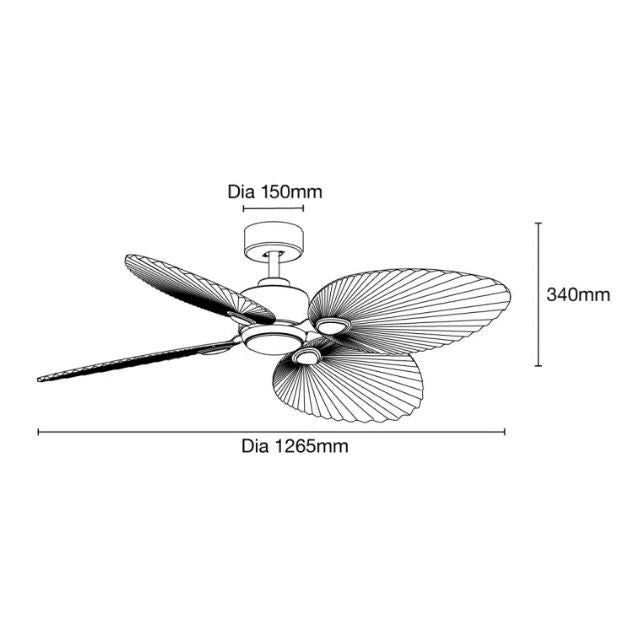 Martec Kingston DC 1260mm WIFI Remote Control Ceiling Fan with LED Light White