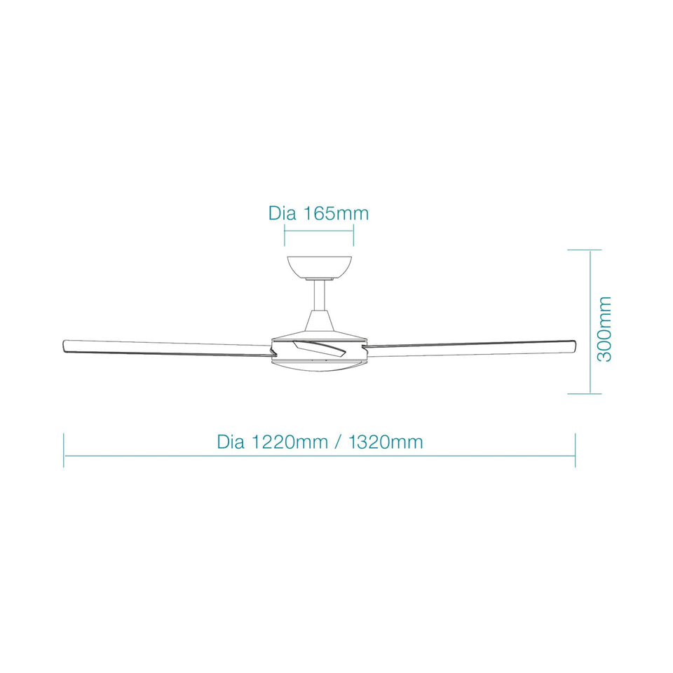 Martec Quantum 1320mm DC Ceiling Fan Matte Black