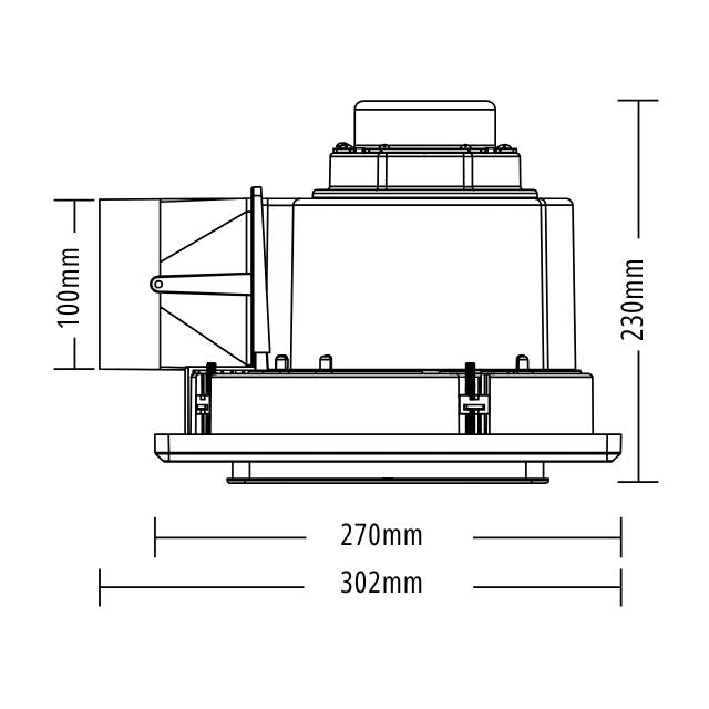 Martec Saturn Square 270mm Exhaust Fan White