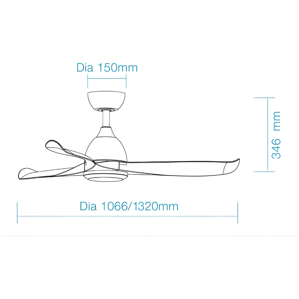 Martec Scorpion DC 1066mm Ceiling Fan Matt Black