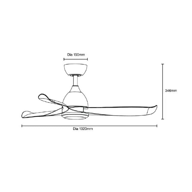 Martec Scorpion DC 1320mm Ceiling Fan Matt White