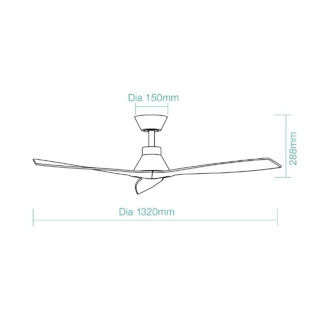 Martec Triumph DC 1320mm Ceiling Fan Antique Bronze/Walnut