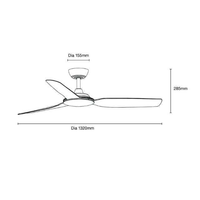 Martec Viper DC 3 1220mm Ceiling Fan Matt Black