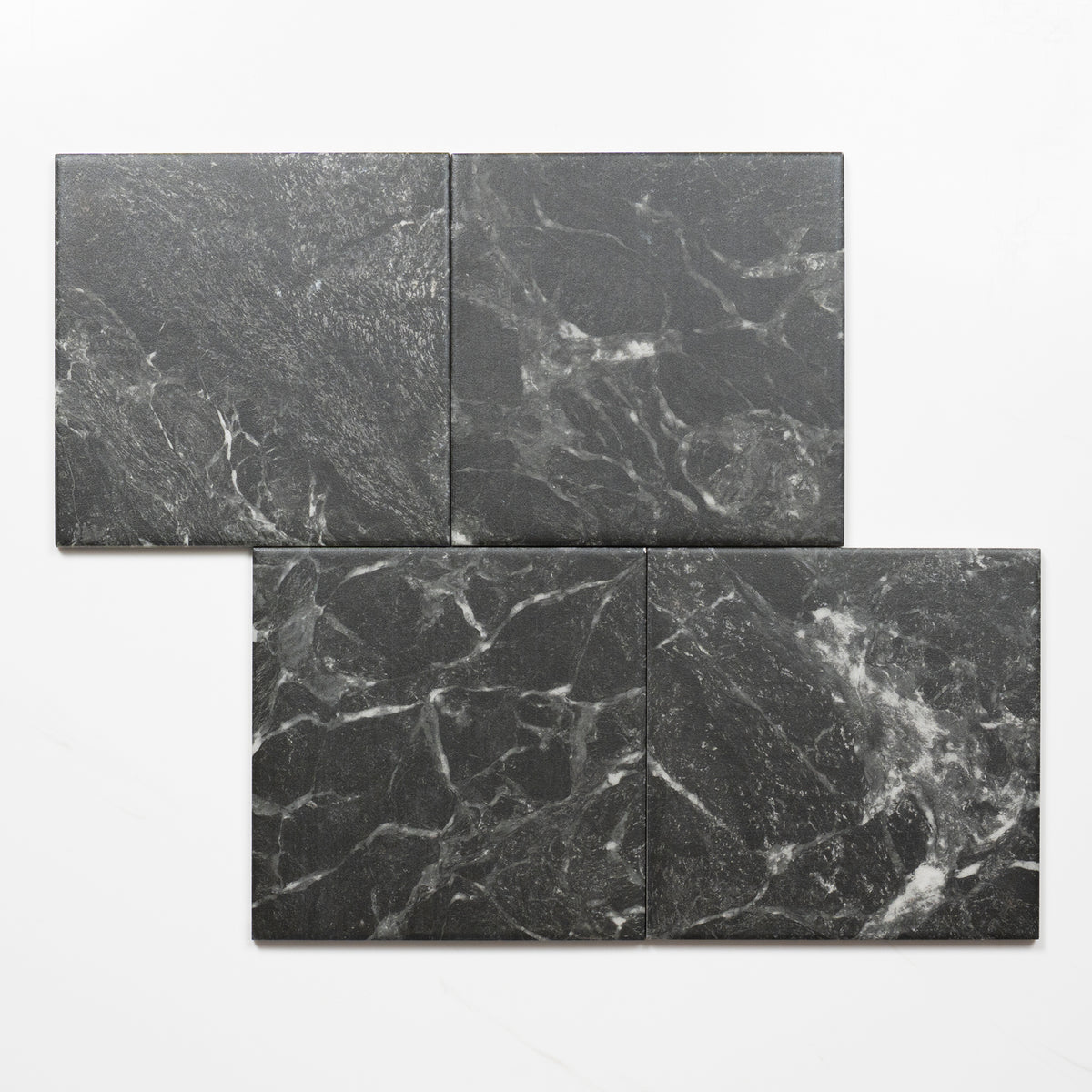 Alternative Pattern Matrix Black Marble Look Matte Porcelain Tile P3 200mm x 200mm 2AMIBKM - The Blue Space