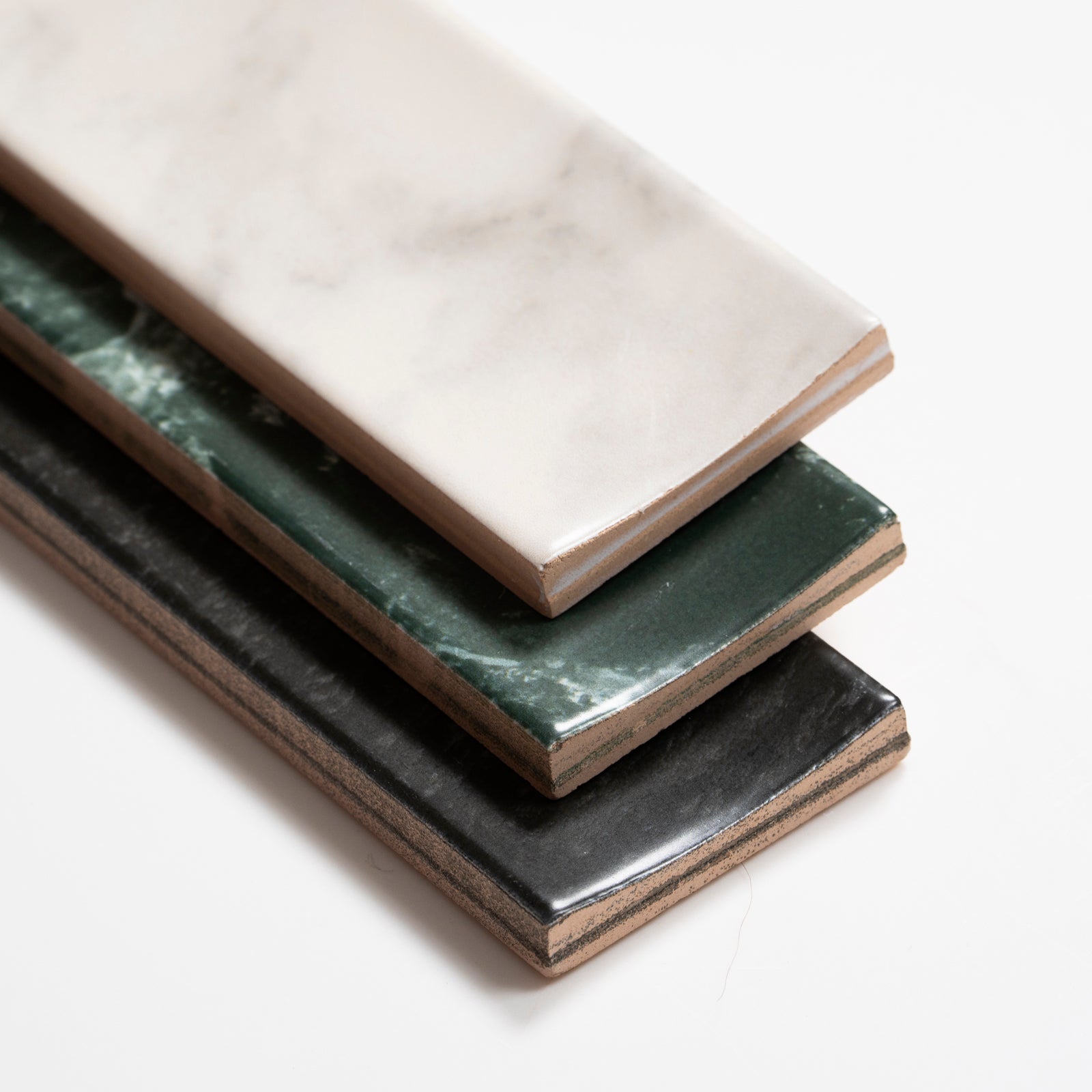 Variations Matrix Black Marble Look Satin Porcelain Concave Subway Tile 50mm x 300mm AMIBKS13 - The Blue Space