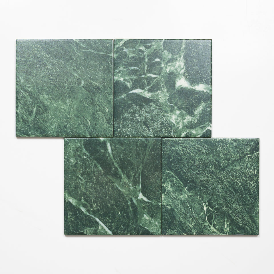 Matrix Green Marble Look Matte Porcelain Tile P3 200mm x 200mm