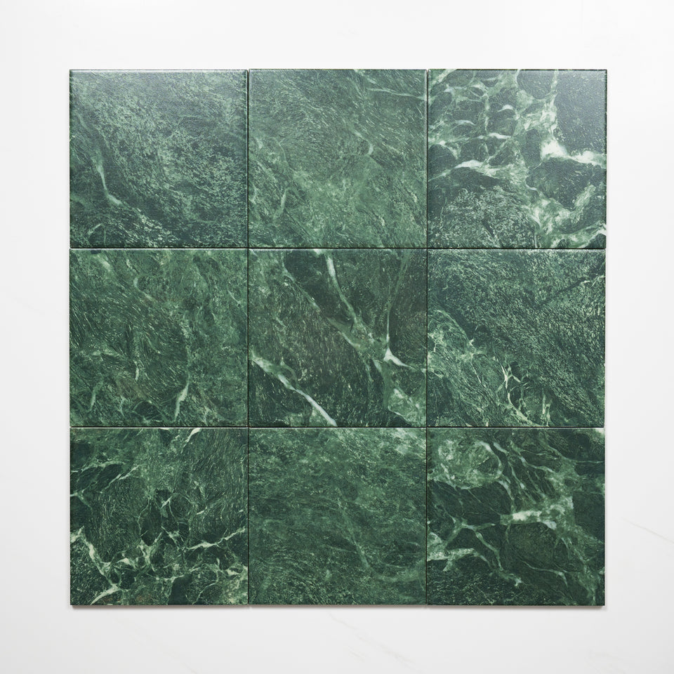 Matrix Green Marble Look Matte Porcelain Tile P3 200mm x 200mm