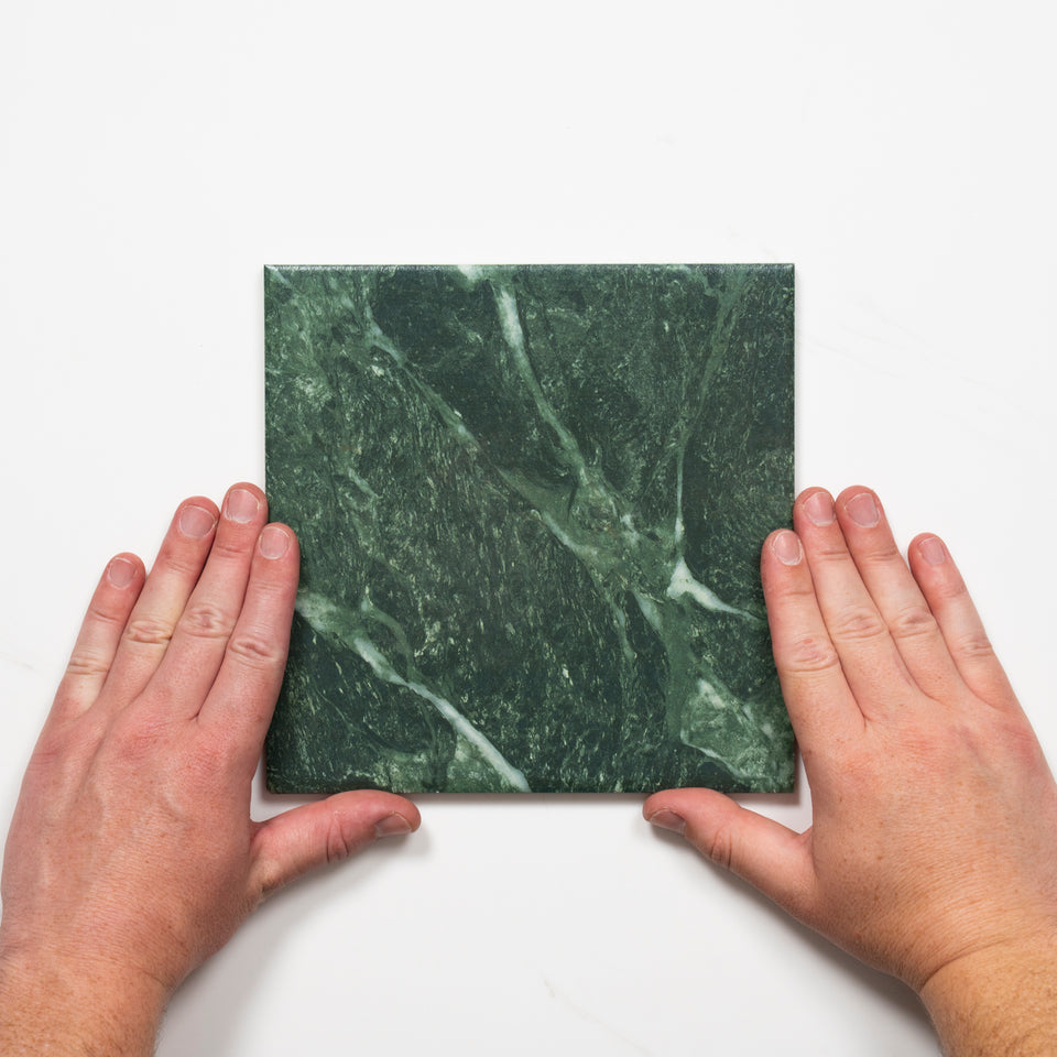 Matrix Green Marble Look Matte Porcelain Tile P3 200mm x 200mm