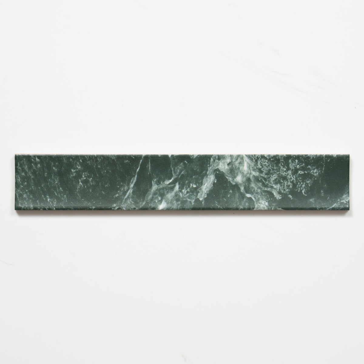 Single no Hand Matrix Green Marble Look Satin Porcelain Concave Subway Tile 50mm x 300mm AMIGNS13 - The Blue Space