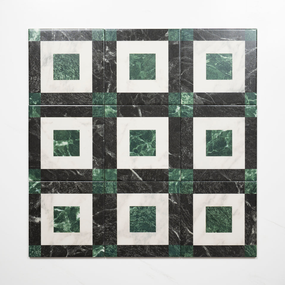 Matrix Tessellated Marble Look Matte Porcelain Tile P3 200mm x 200mm