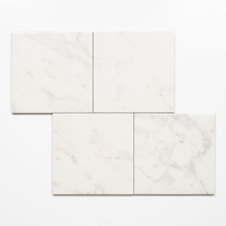 Matrix White Marble Look Matte Porcelain Tile P3 200mm x 200mm