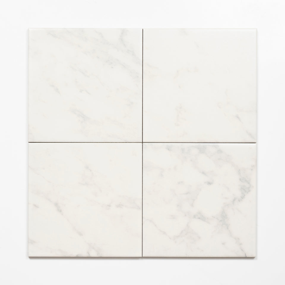 Matrix White Marble Look Matte Porcelain Tile P3 200mm x 200mm