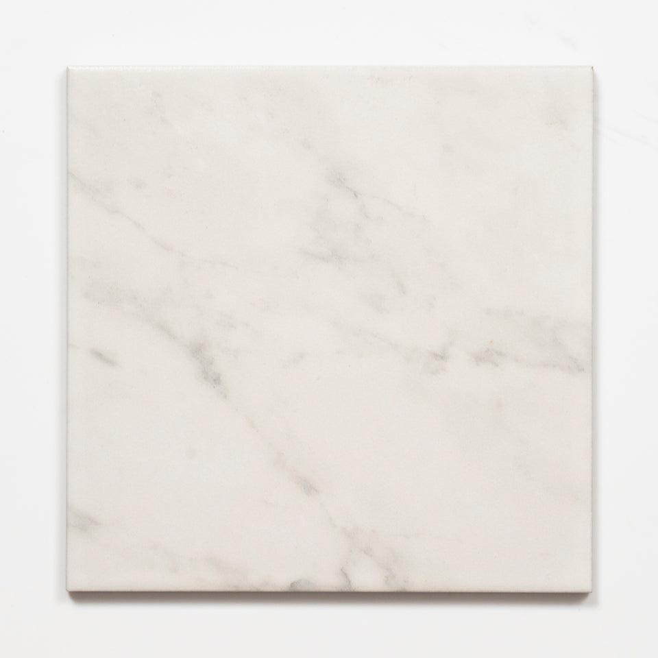 Matrix White Marble Look Matte Porcelain Tile P3 200mm x 200mm