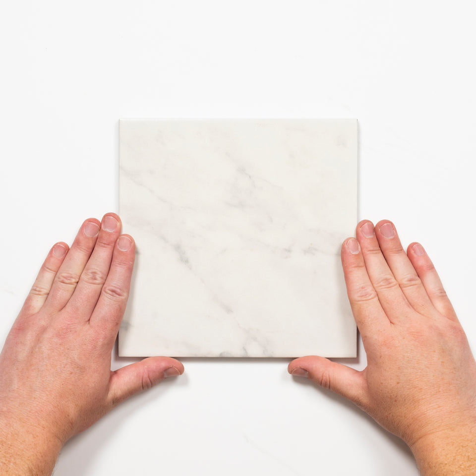 Matrix White Marble Look Matte Porcelain Tile P3 200mm x 200mm