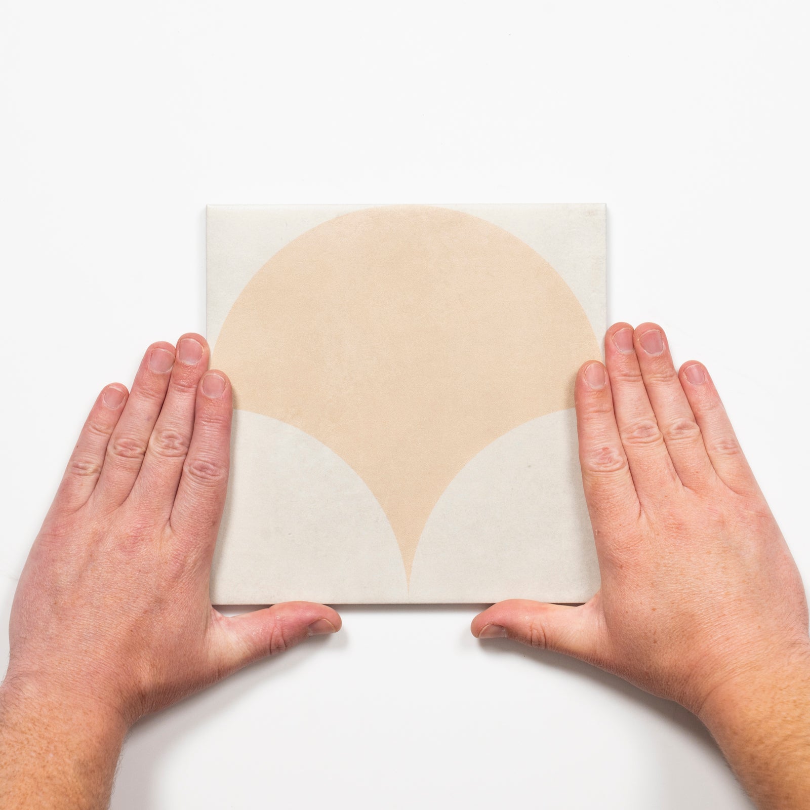Single with Hand Meander Beige Fish Scale Porcelain Tile P3 200 x 200mm 2TIFBUD - The Blue Space