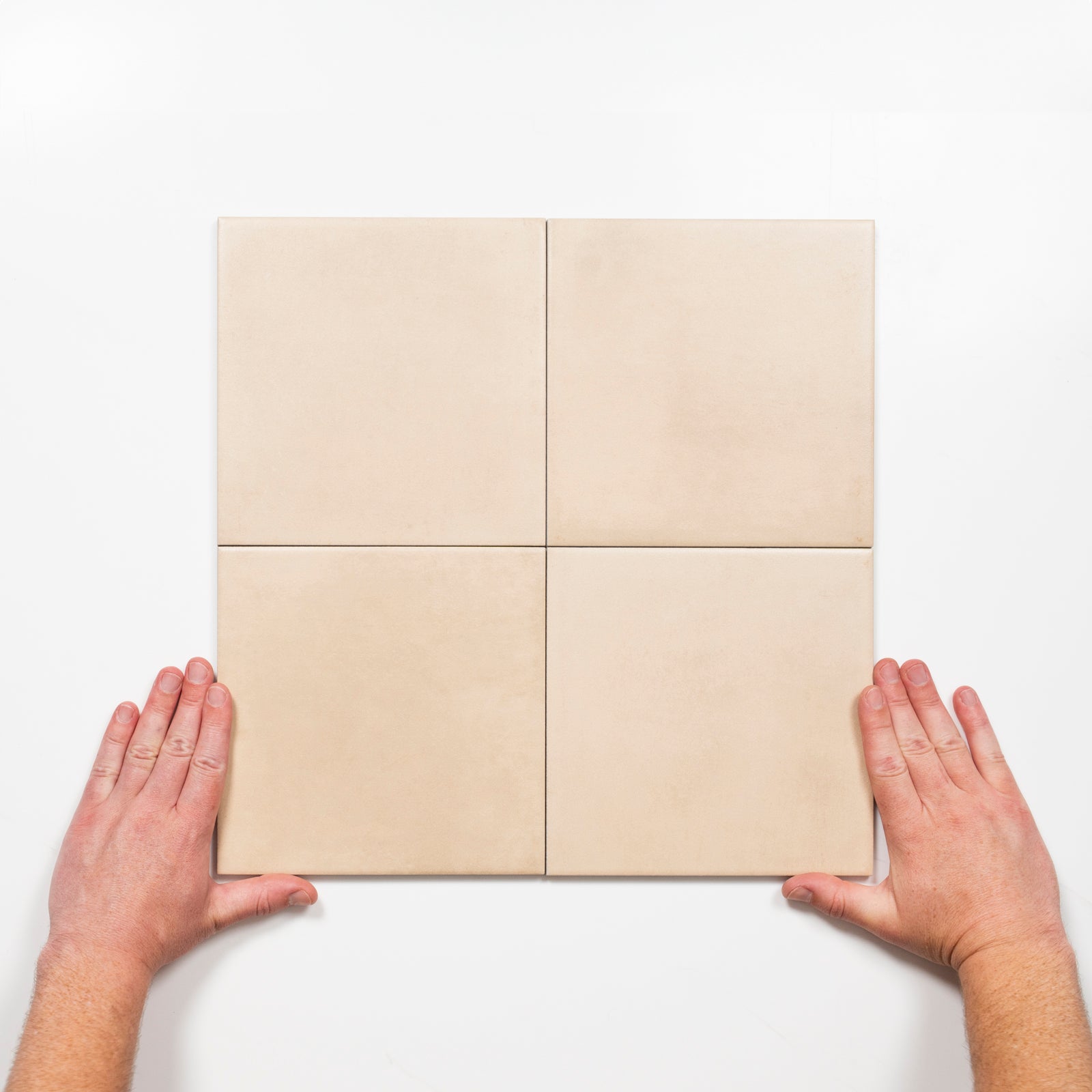 Pattern with Hand Meander Beige Porcelain Tile P3 200 x 200mm 2TIFBUM - The Blue Space