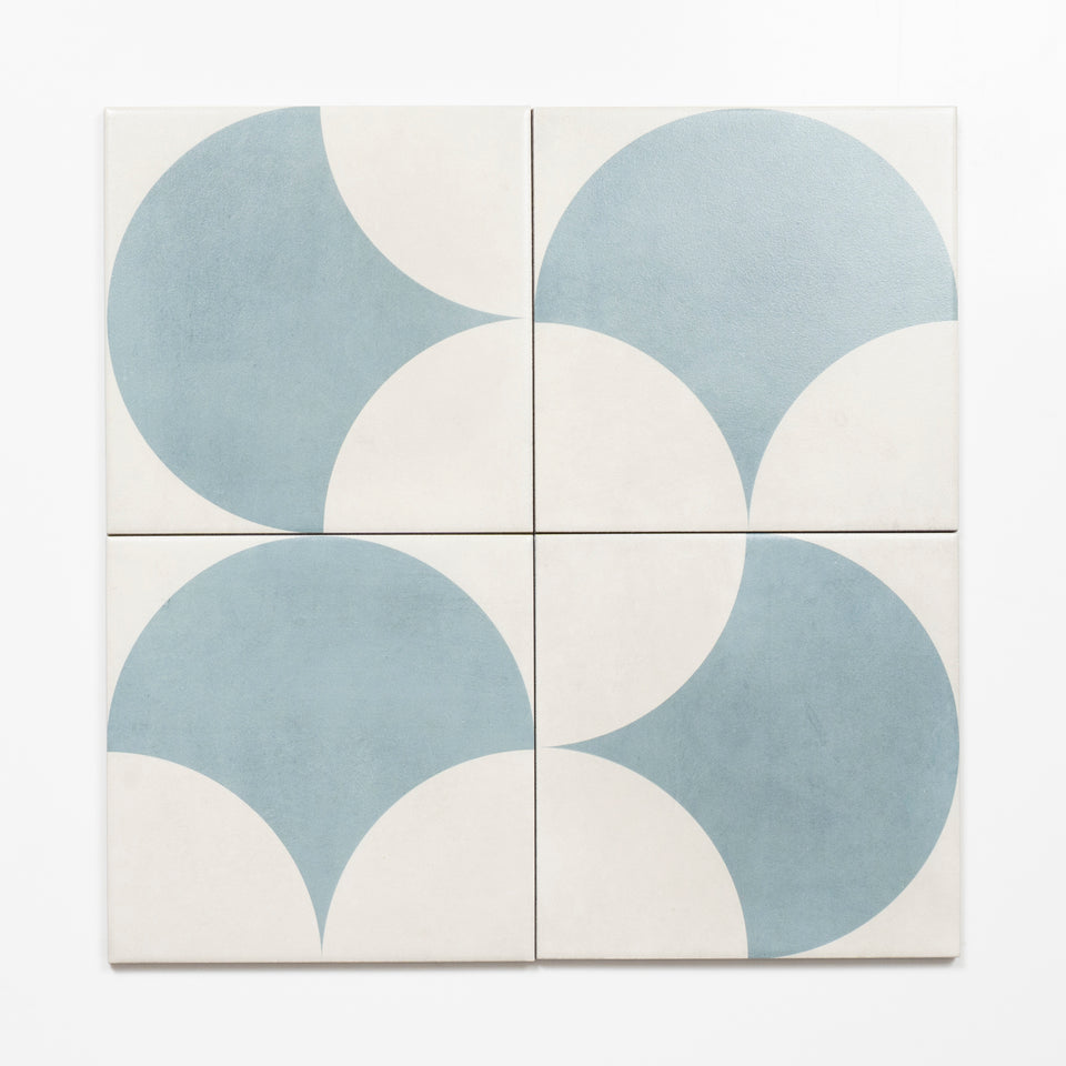 Meander Blue Fish Scale Porcelain Tile P3 200 x 200mm